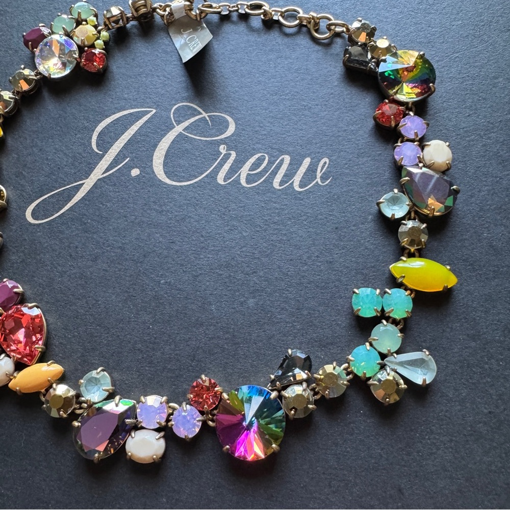 J. Crew Crystal foliage necklace - Picture 5 of 9